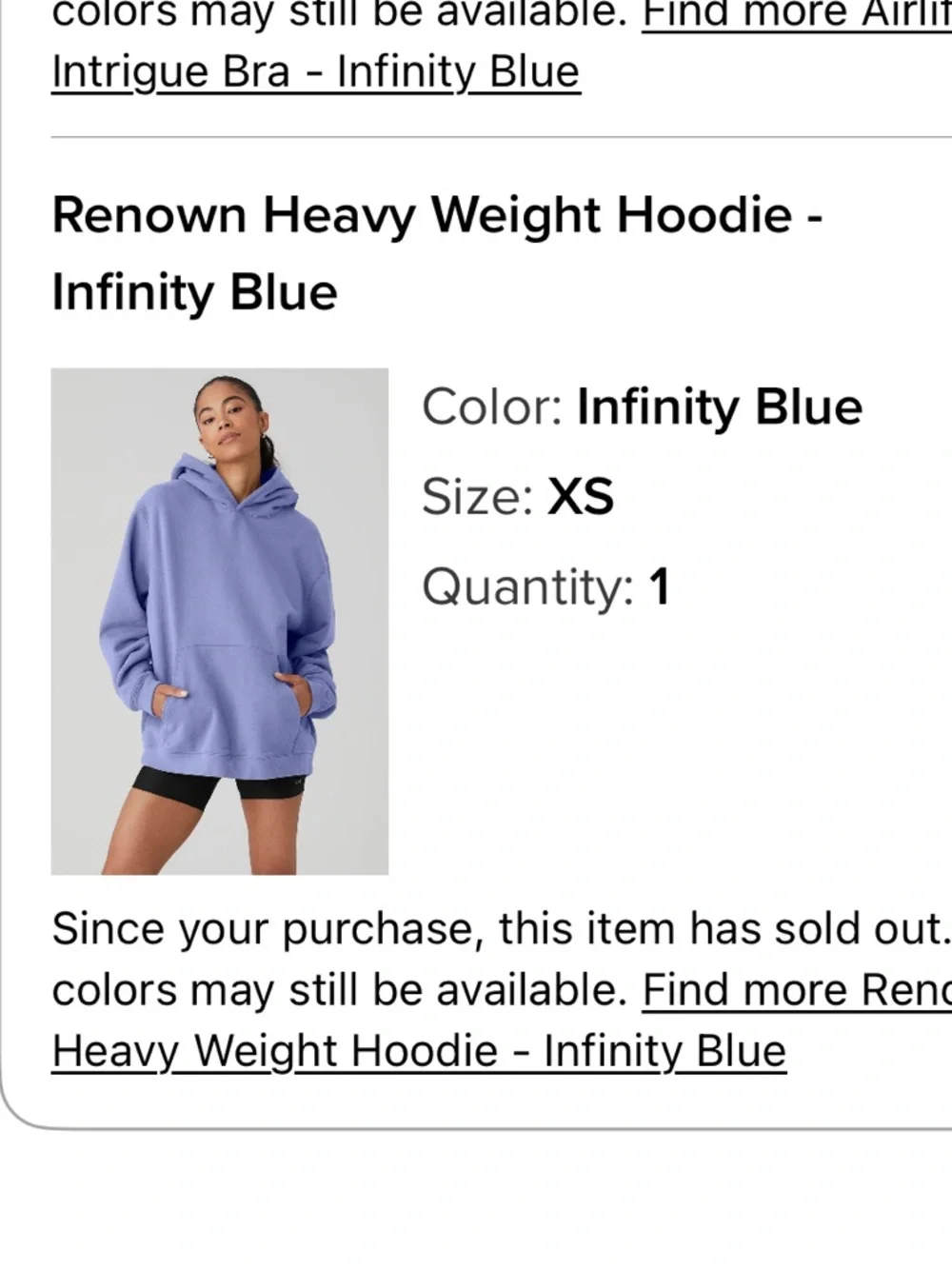 ALO Renown Heavyweight Hoodie in Infinity Blue (Purple) - Picture 2 of 5